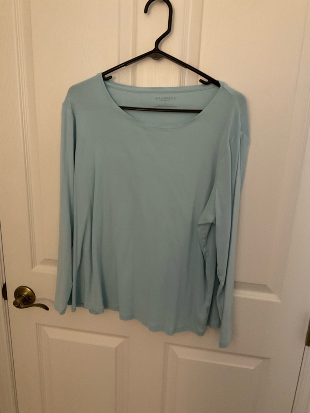 Talbots Soft Aqua Long-Sleeve Tee